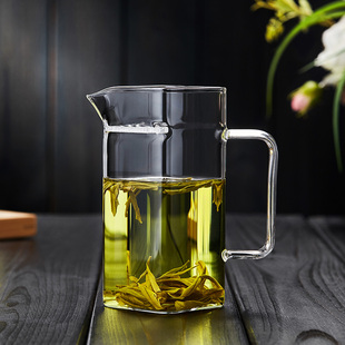 玻璃公道杯茶漏一体分茶器月牙过滤茶杯泡茶壶茶具 绿茶泡茶器加厚