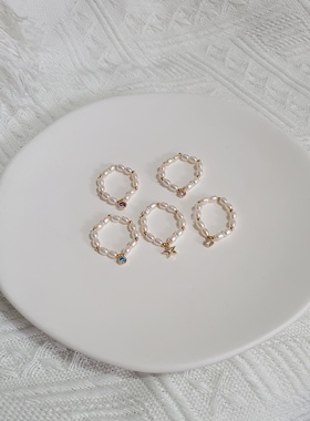 原创光泽天然淡水珍珠戒指宝石