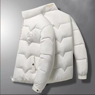 欧货轻奢高档新款男士韩版潮流立领简约休闲加厚保暖抗寒棉袄外套