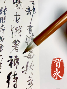 智永千字文用笔兔毛紫毫鸡距笔兼豪小楷小行书
