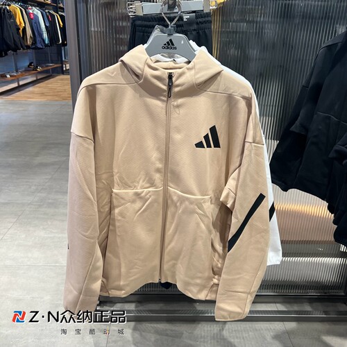 阿迪达斯男春季连帽运动夹克外套