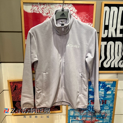 阿迪达斯女立领加绒运动休闲外套