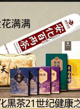 湖南安化黑茶健天尖金茯黑砖荷香茯砖陈年手筑金花茯砖茶