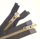 YKK8号10号金属粗齿青古铜双开口拉链拉锁厚面料皮毛一条开衫 门襟