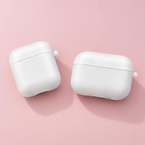 苹果AirPods保护套磨砂半透明耳机壳白色适用airpods1/2/3/4/5/pro/pro2/pro3简约保护套轻薄保护磨砂质感