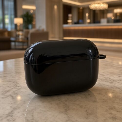 轻薄保护壳黑色耳机保护套适用airpods1/2/3/4/pro/pro2/pro3苹果AirPods保护套耐磨充电盒保护套亮面防摔