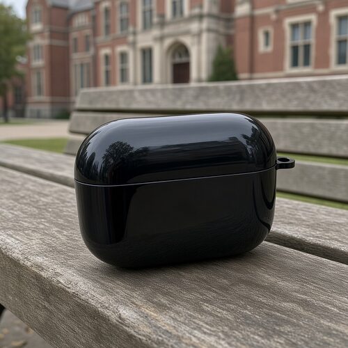 黑色耳机保护套适用airpods1/2/3/4/pro/pro2/pro3苹果AirPods保护套防刮防摔保护套亮面纯色保护壳防刮保护