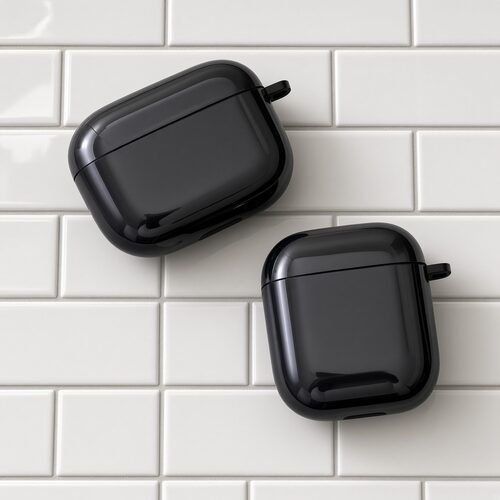 简约保护套纯黑耳机保护壳适用airpods1/2/3/4/pro/pro2/pro3苹果AirPods保护套防摔全包耳机保护套防磕碰