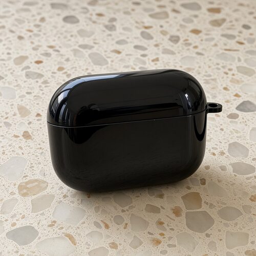 防刮黑色保护套亮黑耳机壳适用airpods1/2/3/4/pro/pro2/pro3苹果AirPods保护套亮面保护套透明高透保护壳