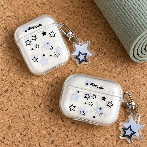 适用airpods1/2/3/4/5/pro/pro2/pro3苹果AirPods保护套防摔保护新款五角星图案耳机壳耐磨轻薄保护全包保护