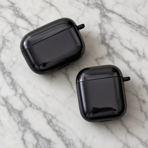 黑色保护套黑色光面保护壳适用airpods1/2/3/4/pro/pro2/pro3苹果AirPods保护套防尘无线耳机套防磕碰透明