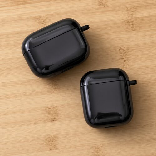 亮黑透明保护壳适用airpods1/2/3/4/pro/pro2/pro3苹果AirPods保护套保护壳充电盒保护套耳机保护套全包防护