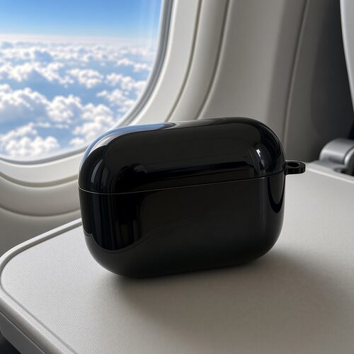 黑色耳机保护套适用airpods1/2/3/4/pro/pro2/pro3苹果AirPods保护套全包无线耳机套轻薄光面耐磨纯色亮面