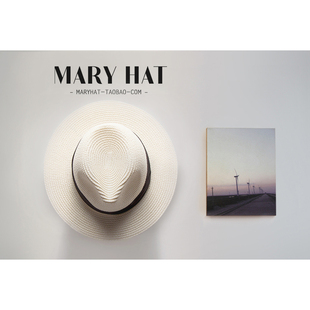 夏季 遮阳可折叠帽子女太阳帽巴拿马沙滩草帽宽檐礼帽草编防晒度假