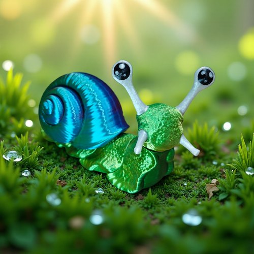 超炫3D打印可动蜗牛模型摆件