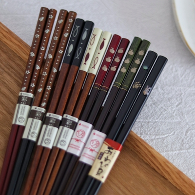 日本进口石田天然木尖头筷子