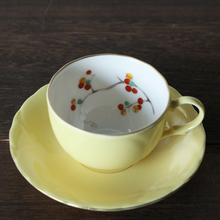 日本进口香兰社作家手绘五树果实咖啡杯碟欧式骨瓷下午茶杯礼盒装