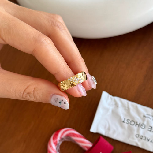 minicyberS925纯银镀金戒指时尚