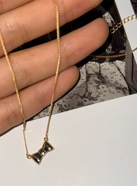 minicyberS925镀金蝴蝶结项链款