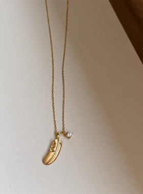 minicyberS925纯银镀金项链时髦