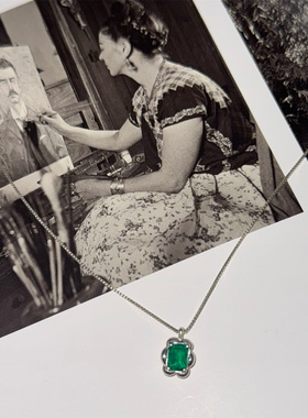 minicyberS925纯银祖母绿项链款