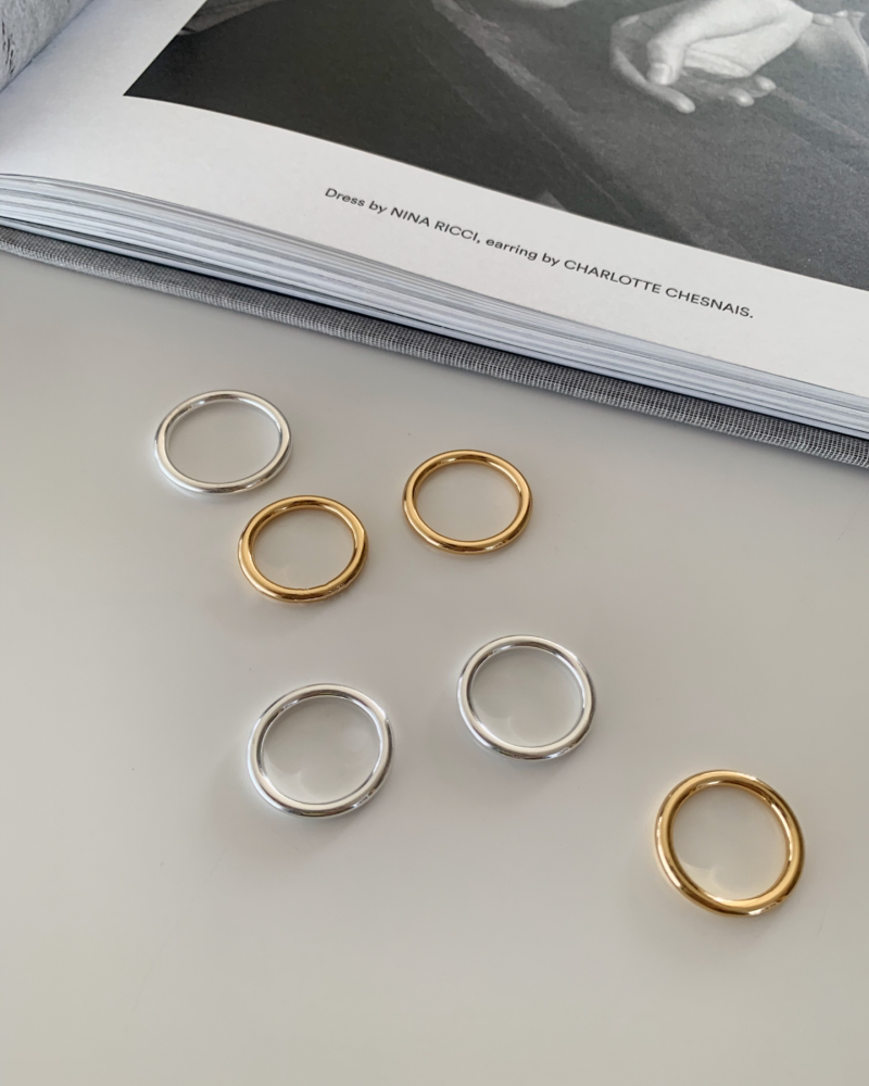 minicyber实心金银素环戒指女秋小众分号个性日韩光面指环尾戒