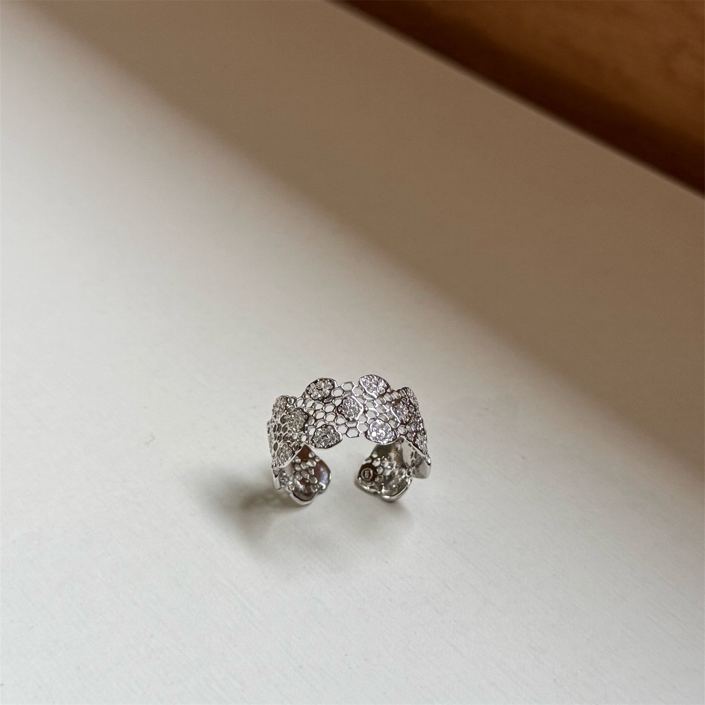 minicyberS925纯银蜂窝时尚戒指