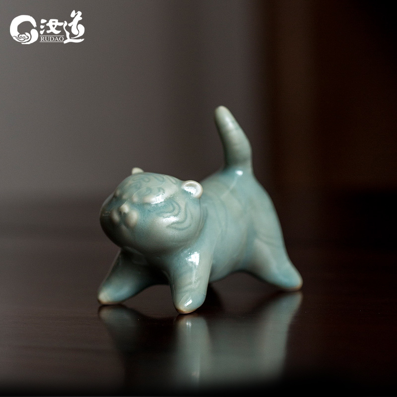 汝道汝窑官窑开片小号茶宠