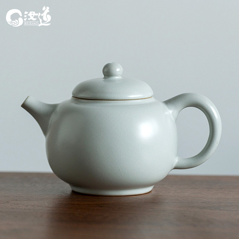 汝窑陶瓷茶壶单壶汝瓷茶具汝道复古泡茶壶天青开片功夫茶具小茶壶,餐饮具,茶壶,淘宝优惠券,粉丝福利购,淘宝优惠卷