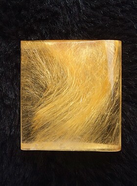 鳌犷水晶天然钛晶金发晶顺发无事牌吊坠挂件 28×26×11mm 15.8g