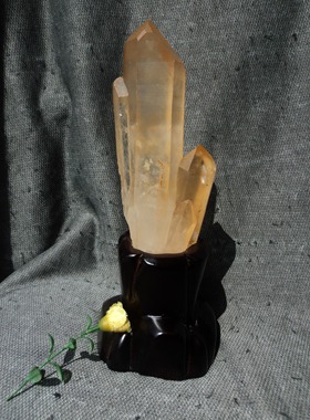 龙王鳌天然白水晶簇 白水晶柱（原石）270*80MM1.05kg 净高190mm