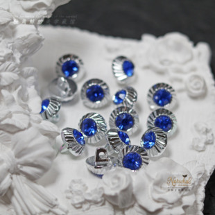 #蓝钻# 西德vintage纽扣 10.5mm琉璃蓝宝石树脂纽扣