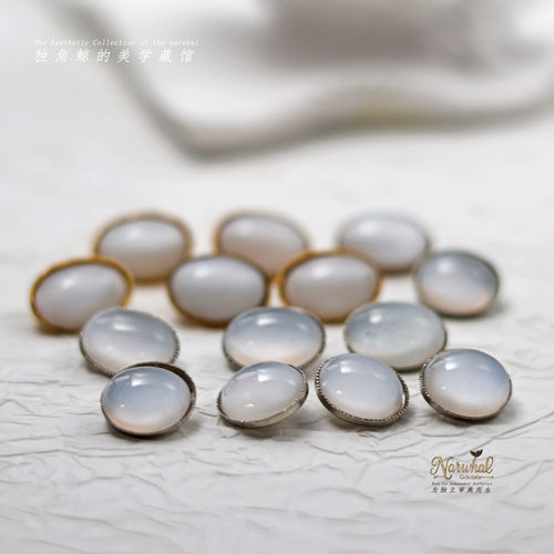 #白月光# 1950s西德珠室出品 13&15mm宝石级琉璃珠金属 臻藏数颗