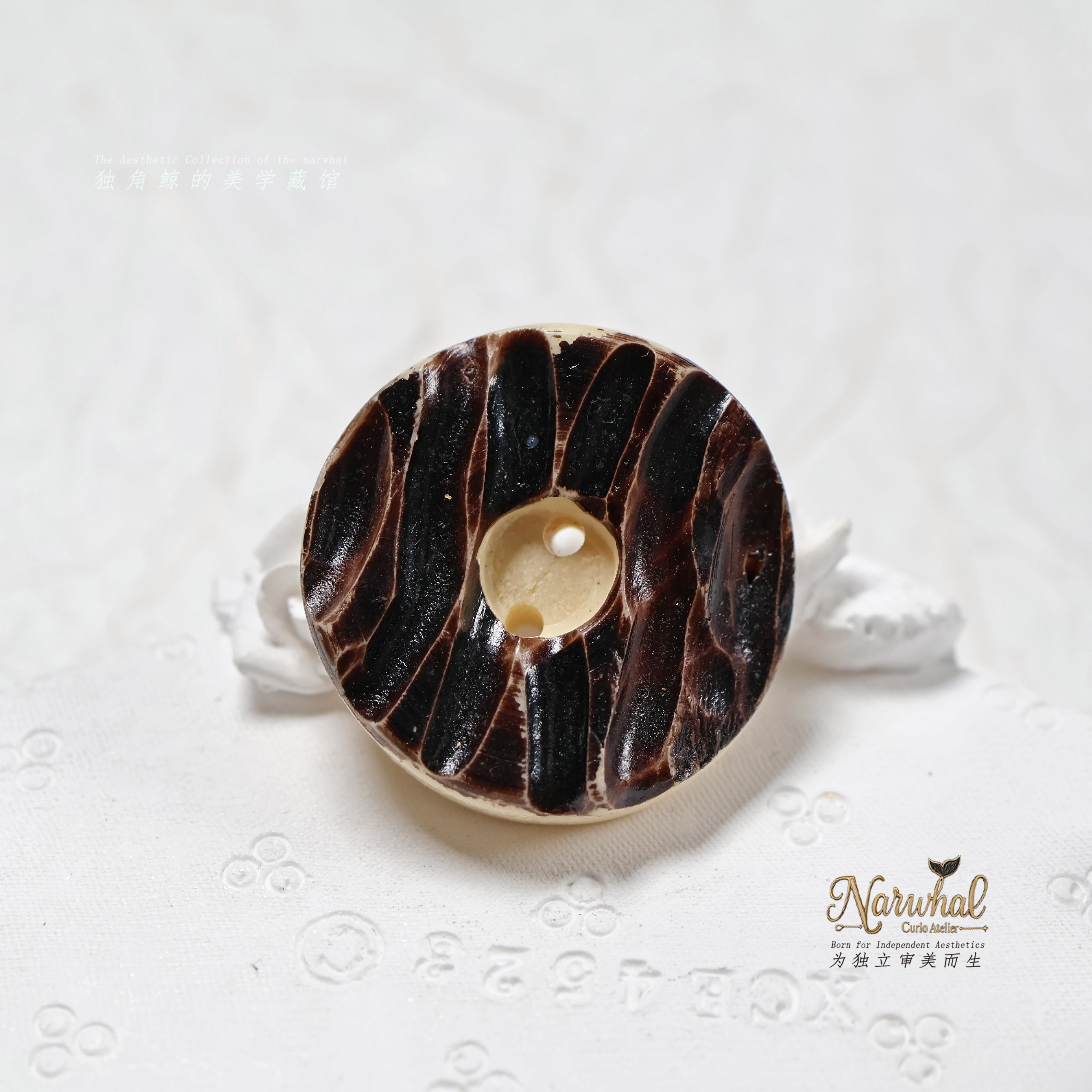 #鹿角扣# 德产vintage鹿角纽扣 24mm天然纹理每颗略有不同