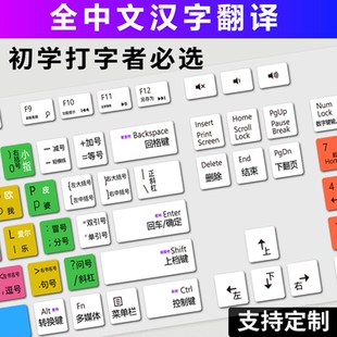 拼音打字神器五笔键盘字根贴手指分区汉字电脑指法键盘膜学习练习