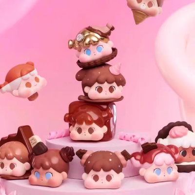 正品QOQO 巧克力的季节MINI FACE系列萌粒盲盒潮流玩具公仔手办