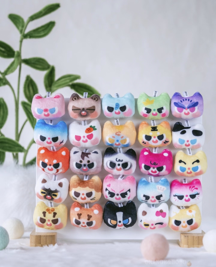 正版Pitty萌兽出没毛绒磁吸萌粒冰箱贴盲袋盲盒潮玩可爱摆件手办