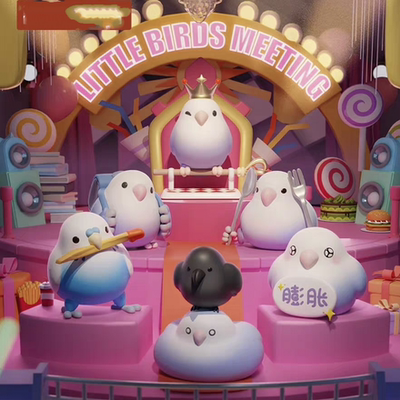 正版文明小鸟芋圆MINI PRO MAX系列公仔盲盒潮玩周边可爱公仔摆件