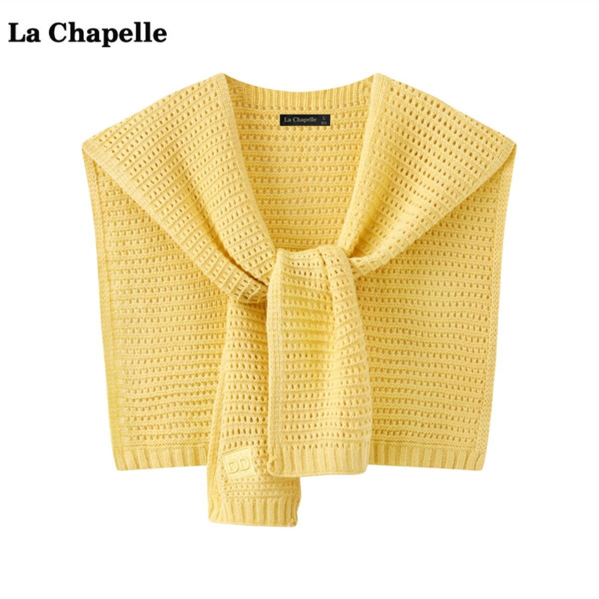 拉夏贝尔/La Chapelle洋气纯色针织披肩女夏季空调房护肩外搭围巾