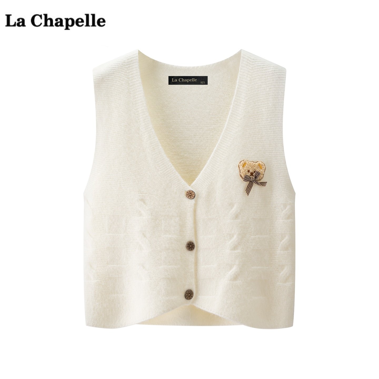 拉夏贝尔/La Chapelle学院风V领针织马甲女秋冬新款坎肩背心上衣,女装/女士精品,毛针织衫,淘宝优惠券,粉丝福利购,淘宝优惠卷