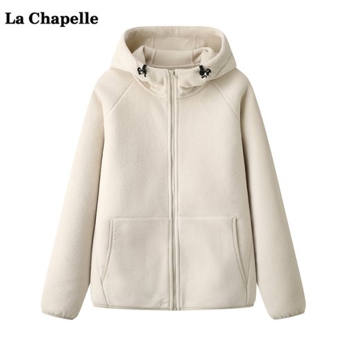 拉夏贝尔/La Chapelle户外运动摇粒绒外套女秋冬新款抓绒开衫卫衣