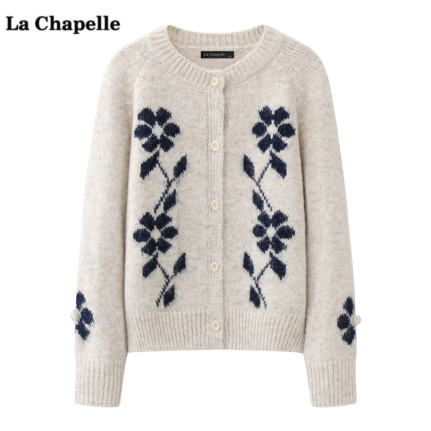 拉夏贝尔/La Chapelle复古提花针织开衫外套女秋冬季新款毛衣上衣,女装/女士精品,毛针织衫,淘宝优惠券,粉丝福利购,淘宝优惠卷