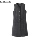 Chapelle气质圆领毛呢背心裙女秋冬季 新款 拉夏贝尔 无袖 连衣裙