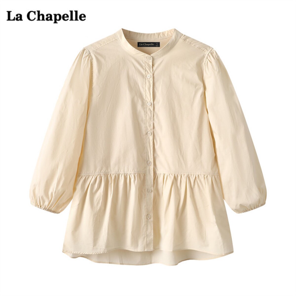拉夏贝尔/La Chapelle秋季灯笼袖立领衬衫女休闲宽松娃娃衫上衣怎么看?