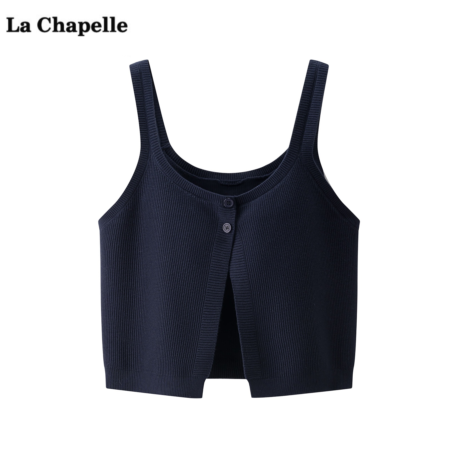 拉夏贝尔/La Chapelle韩系叠穿针织吊带马甲女秋季新款背心上衣
