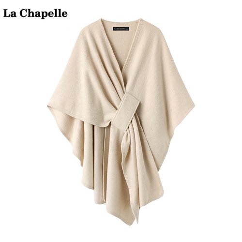 拉夏贝尔/La Chapelle欧美风宽松披肩斗篷女旅游保暖外搭披风围巾