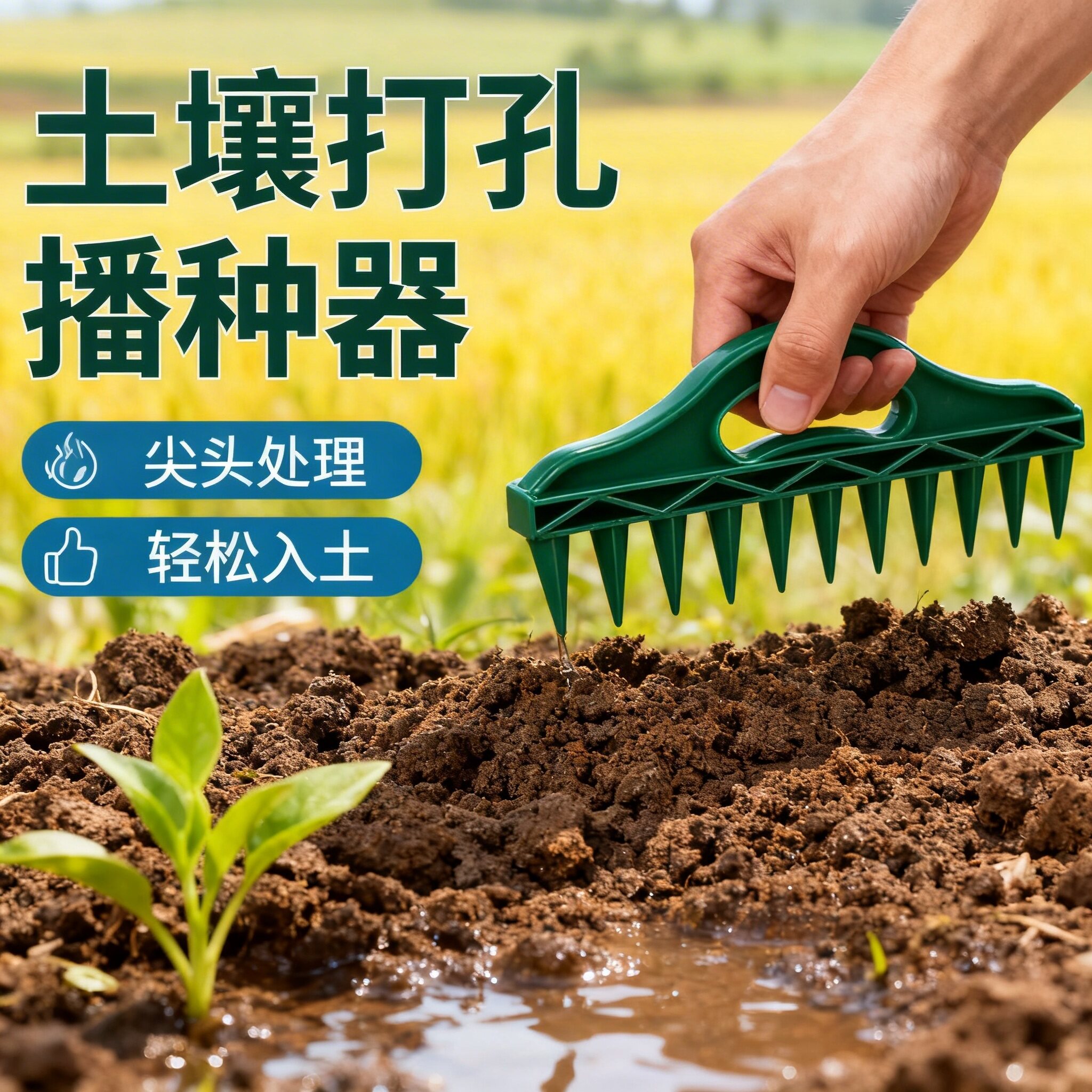 土壤播种打孔器便捷播种松土