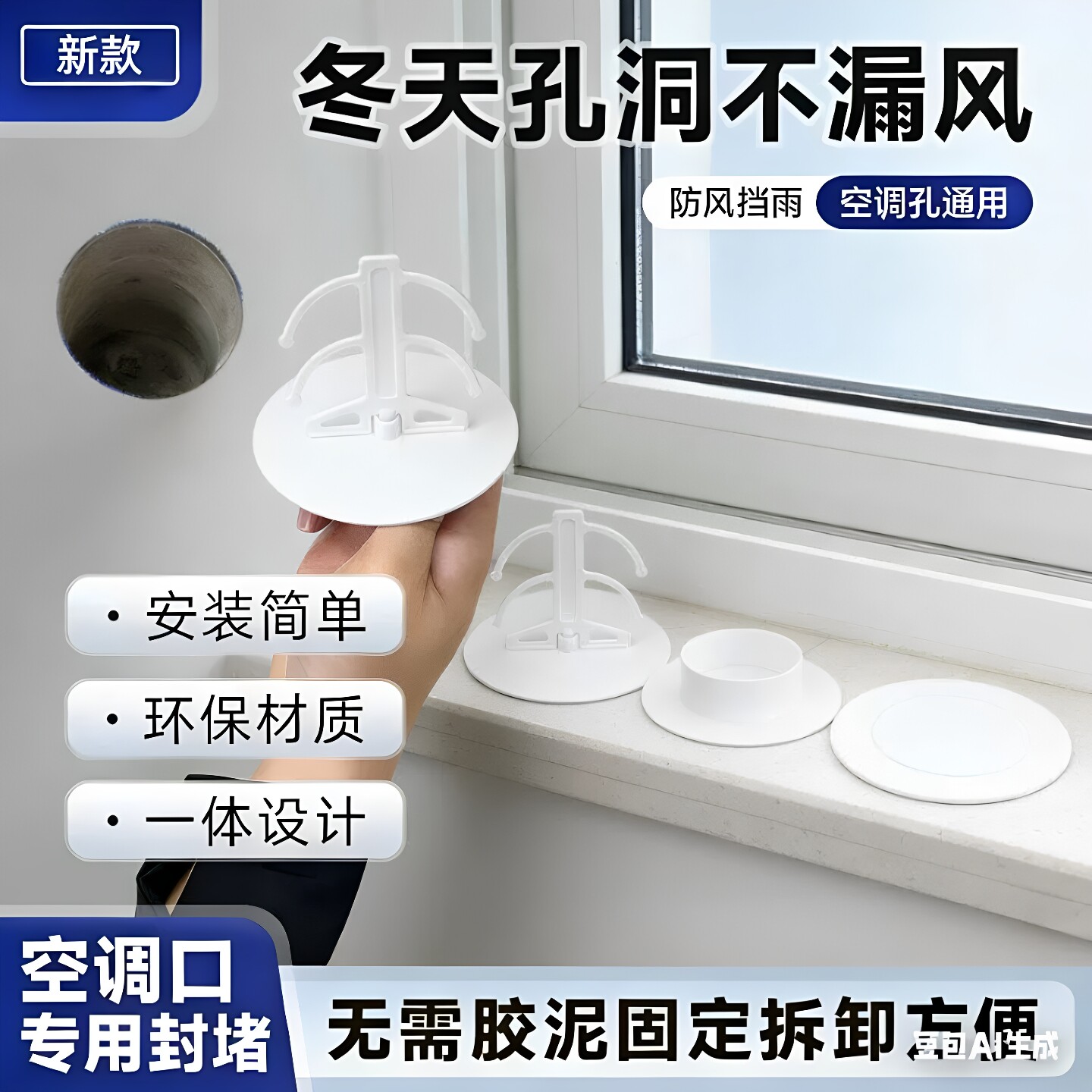 空调孔专用封堵盖防风挡雨通用