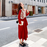 【档口】高品质钩花马甲+红色气质连衣裙C155-825-P175控258，女装套装/套裙，2C155