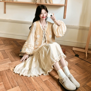 【25秋新款】绣花马甲连衣裙套装C155-808-P175控268图片